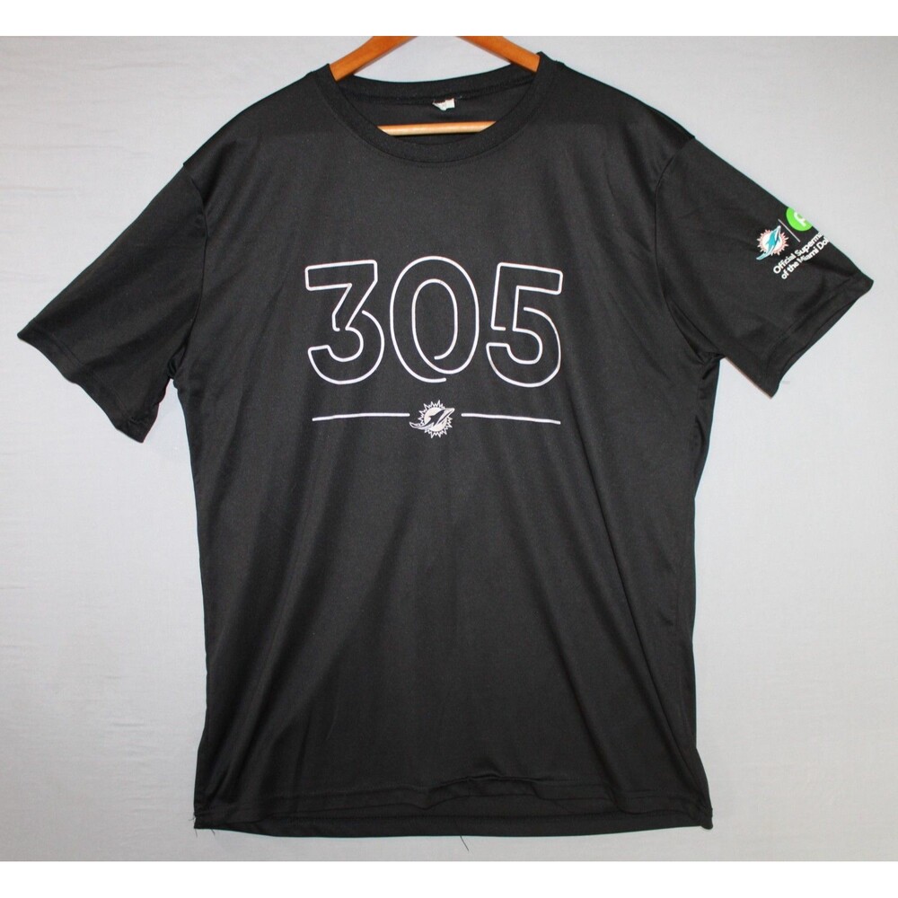 NFL Miami Dolphins Official 305 Glow In The Dark SGA Black T Shirt Publix MNF XL